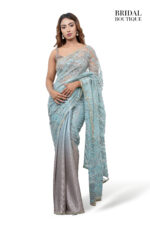 Pale Blue And Silver Shimmer With Crystal Net