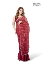 Red Silk With Crystal Net