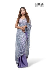 Purple With Floral Glitter Net