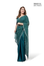 0621 Emerald Green Silk With Crystal Net