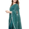 0640 Emerald Green Silk With Crystal Net