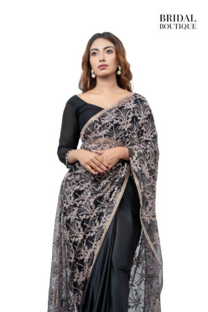 Black Silk With Crystal Net