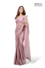 0716 Mauve Pink Silk With Aztec Pearl Net