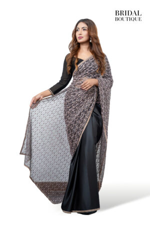 Black Silk With Crystal Net