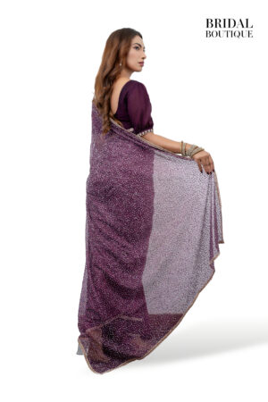 Dark Purple Silk With Crystal Net