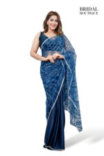 Midnight Blue Silk With Crystal Net