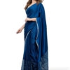 Royal Blue Silk With Crystal Net