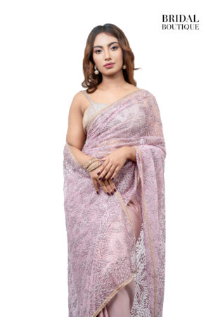 Mauve Pink With Crystal Net