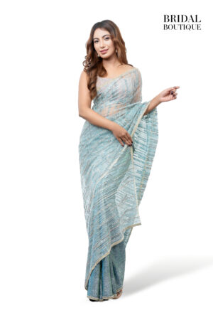 Green Shimmer With Crystal Net