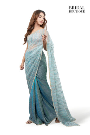 Green Shimmer With Crystal Net