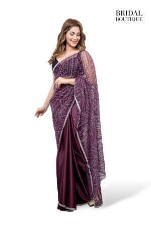 Wine Silk With Crystal Net