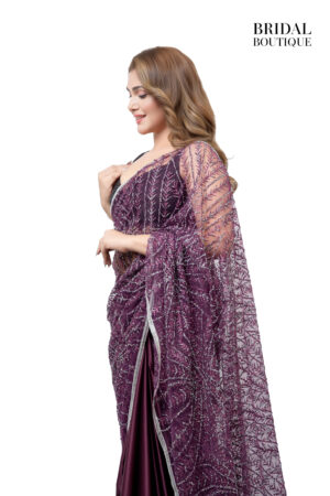 Wine Silk With Crystal Net