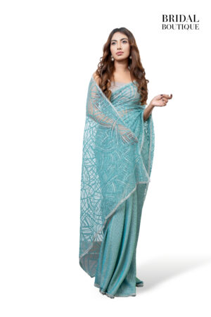 Blue Shimmer With Aztec Pearl Net