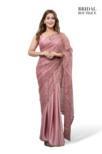 Blush Pink Silk With Pearl Net