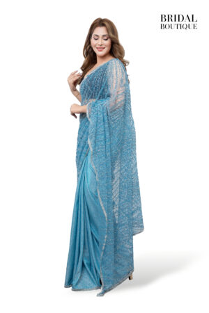 Ice Blue Shimmer With Crystal Net